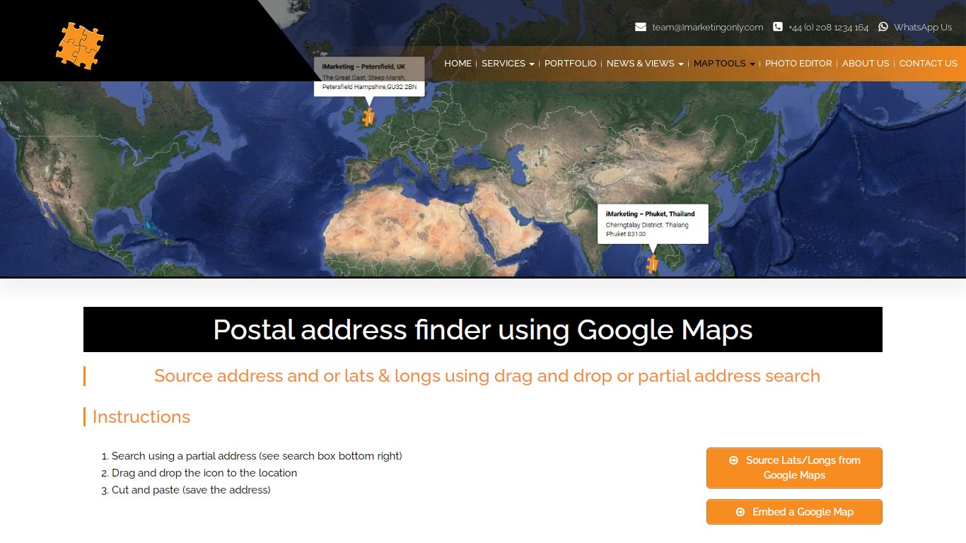 Postal address finder using Google Maps - Imarketingonly
